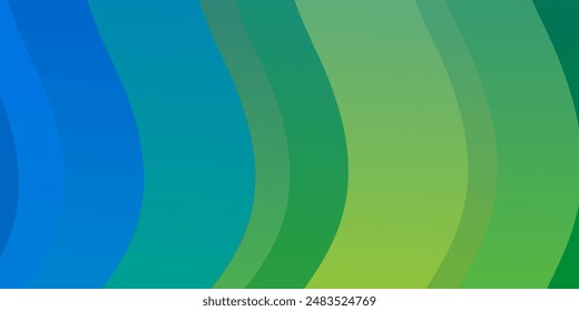 Light Blue, Green vector template with curved lines. Colorful geometric sample with gradient curves.  Design for your business promotion.