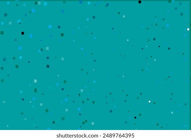 Light Blue, Green vector template with crystals, circles, squares. Glitter abstract illustration with spheres, squares, lines. Pattern for busines ad, booklets, leaflets
