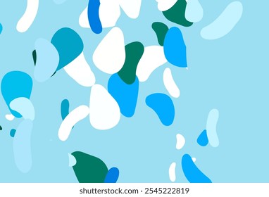 Light blue, green vector template with memphis shapes. Modern abstract illustration with colorful random forms. Elegant design for wallpapers.
