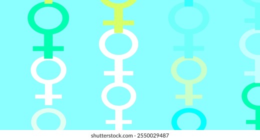 Light Blue, Green vector template with businesswoman signs. Simple design in abstract style with women’s rights activism. Background for ui designers.