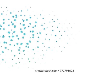 Light Blue, Green vector template with ice snowflakes. Modern geometrical abstract illustration with crystals of ice. The pattern can be used for year new  websites.