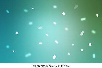 Light Blue, Green vector template with ice snowflakes. Shining colored illustration with snow in christmas style. The template can be used as a new year background.