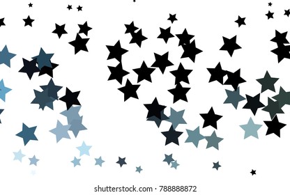 Light Blue, Green vector template with sky stars. Stars on blurred abstract background with gradient. The pattern can be used for websites.