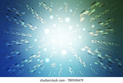 Light Blue, Green vector template with carnival confetti. Glitter abstract illustration with colorful confetti, ribbons. Beautiful design for your business advert of anniversary.
