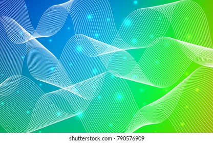 Light Blue, Green vector template with carnival confetti. Decorative shining illustration with ribbons on abstract template. The pattern can be used for carnival, festival leaflets.