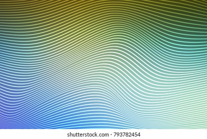 Light Blue, Green vector template with abstract lines. Blurred geometric sample with gradient.  A new texture for your  ad, booklets, leaflets.