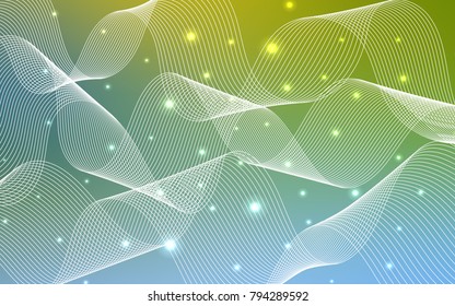 Light Blue, Green vector template with carnival confetti. Decorative shining illustration with ribbons on abstract template. The pattern can be used for birthday gifts, congratulations.