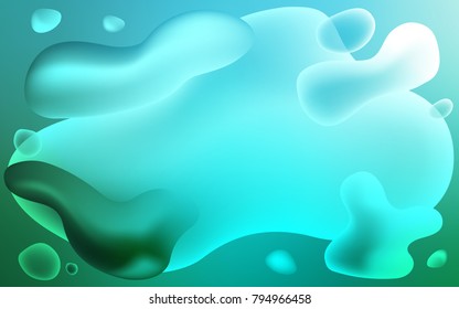 Light Blue, Green vector template with lava shapes. Colorful illustration in abstract memphis style with gradient. Brand-new design for your ads, poster, banner.