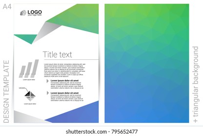 Light Blue, Green vector  template for landing pages. Beautiful colored sample in A4 size. Beautiful design for cover of notepads.