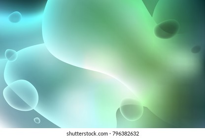 Light Blue, Green vector template with lines, ovals. Modern gradient abstract illustration with bandy lines. Memphis style for your business design.