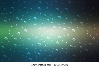 Light Blue, Green vector texture with disks. Blurred decorative design in abstract style with bubbles. Completely new template for your brand book.
