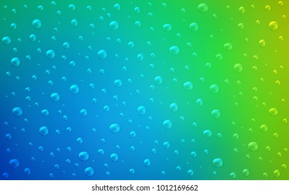 Light Blue, Green vector texture with disks. Beautiful colored illustration with blurred circles in nature style. Pattern can be used as texture of water, rain drops.