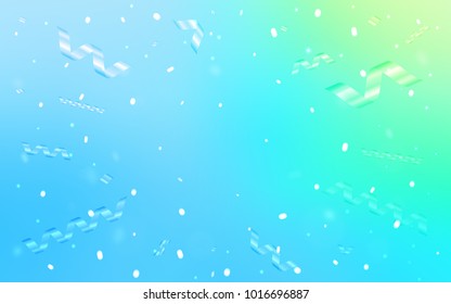 Light Blue, Green vector texture with birthday confetti. Blurred decorative design in anniversary style with confetti. Beautiful design for your business advert of anniversary.