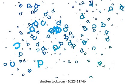 Light Blue, Green vector texture with ABC characters. Blurred design in simple style with signs of alphabet. The pattern can be used for school, grammar websites.