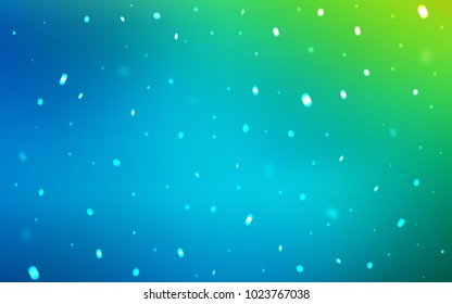 Light Blue, Green vector texture with colored snowflakes. Glitter abstract illustration with crystals of ice. The pattern can be used for year new  websites.
