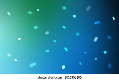 Light Blue, Green vector texture with colored snowflakes. Shining colored illustration with snow in christmas style. The pattern can be used for new year leaflets.