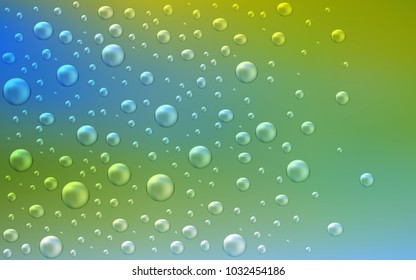 Light Blue, Green vector texture with disks. Glitter abstract illustration with blurred drops of rain. New design for ad, poster, banner of your website.