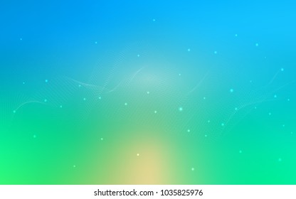 Light Blue, Green vector texture with disks. Blurred decorative design in abstract style with bubbles. The pattern can be used for aqua ad, booklets.