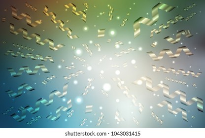 Light Blue, Green vector texture with birthday confetti. Confetti on blurred abstract background with colorful gradient. The pattern can be used for birthday gifts, congratulations.