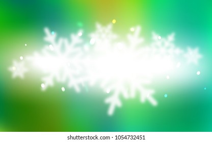 Light Blue, Green vector texture with colored snowflakes. Modern geometrical abstract illustration with crystals of ice. The pattern can be used for year new  websites.