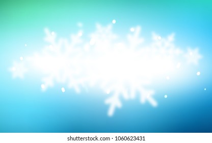 Light Blue, Green vector texture with colored snowflakes. Modern geometrical abstract illustration with crystals of ice. The pattern can be used for year new  websites.
