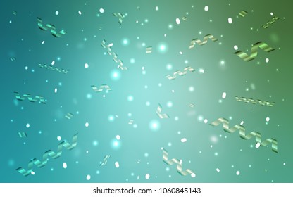 Light Blue, Green vector texture with birthday confetti. Blurred decorative design in anniversary style with confetti. New design for ad, poster, banner of your Party.