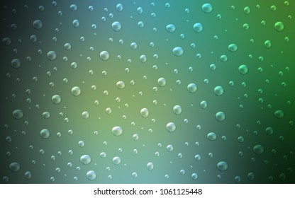 Light Blue, Green vector texture with disks. Modern abstract illustration with colorful water drops. Beautiful design for your business natural advert.