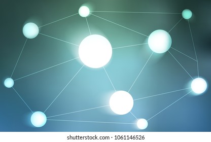Light Blue, Green vector texture with disks, lines. Modern abstract colorful illustration with spheres and lines. Pattern can be used as texture of wallpapers.