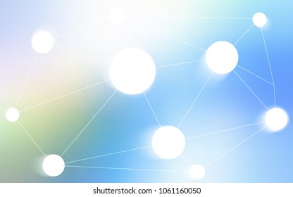Light Blue, Green vector texture with disks, lines. Decorative design in abstract style with triangle structure. New design for ad, poster, banner of your website.
