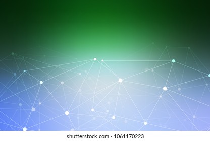 Light Blue, Green vector texture with disks, lines. Abstract illustration with colorful discs and triangles. Pattern can be used for futuristic ad, booklets.