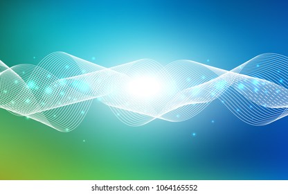 Light Blue, Green vector texture with birthday confetti. Beautiful colored illustration with ribbon in celebration style. The pattern can be used for new year ad, booklets.