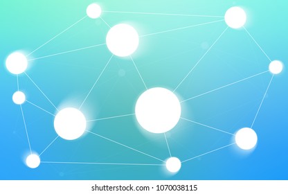 Light Blue, Green vector texture with disks, lines. Modern abstract colorful illustration with spheres and lines. Pattern can be used for ads, leaflets.