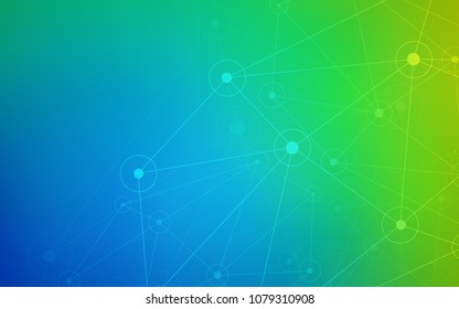 Light Blue, Green vector texture with disks, lines. Illustration with set of colorful abstract circles and lines. Beautiful design for your business advert.