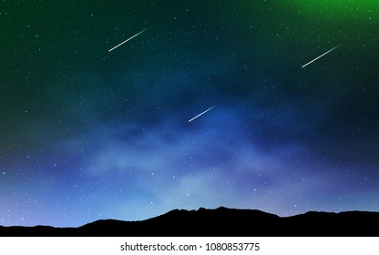 Light Blue, Green vector texture with milky way stars. Shining colored illustration with bright astronomical stars. Smart design for your business advert.
