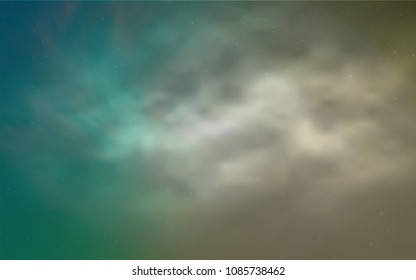Light Blue, Green vector texture with milky way stars. Modern abstract illustration with Big Dipper stars. Template for cosmic backgrounds.