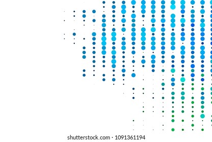 Light Blue, Green vector  texture with disks. Glitter abstract illustration with blurred drops of rain. The pattern can be used for ads, leaflets of liquid.