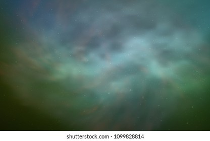 Light Blue, Green vector texture with milky way stars. Modern abstract illustration with Big Dipper stars. Pattern for futuristic ad, booklets.