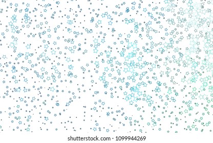 Light Blue, Green vector texture with beautiful stars. Shining colored illustration with stars. The template can be used as a background.