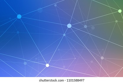 Light Blue, Green vector texture with disks, lines. Design with connection of dots and lines on colorful background. Beautiful design for your business advert.
