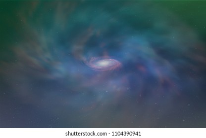 Light Blue, Green vector texture with milky way stars. Glitter abstract illustration with colorful cosmic stars. Template for cosmic backgrounds.