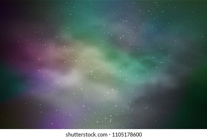 Light Blue, Green vector texture with milky way stars. Modern abstract illustration with Big Dipper stars. Best design for your ad, poster, banner.