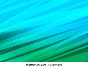 Light Blue, Green vector texture with colored lines. Lines on blurred abstract background with gradient. Best design for your ad, poster, banner.