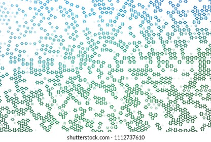 Light Blue, Green vector texture with beautiful stars. Shining colored illustration with stars. The template can be used as a background.