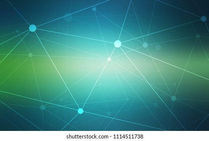 Light Blue, Green vector texture with disks, lines. Glitter abstract illustration with connection of triangle structure. New design for ad, poster, banner of your website.