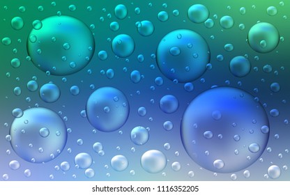 Light Blue, Green vector texture with disks. Glitter abstract illustration with blurred drops of rain. The pattern can be used for aqua ad, booklets.