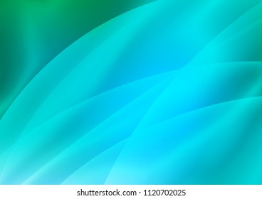 Light Blue, Green vector texture with colored circular lines. Decorative shining illustration with lines on abstract template. The template can be used as a background.