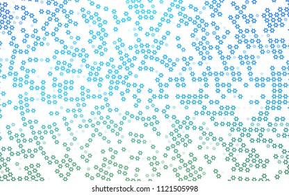 Light Blue, Green vector texture with beautiful stars. Modern geometrical abstract illustration with stars. The template can be used as a background.