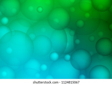 Light Blue, Green vector texture with disks. Beautiful colored illustration with blurred circles in nature style. Beautiful design for your business natural advert.