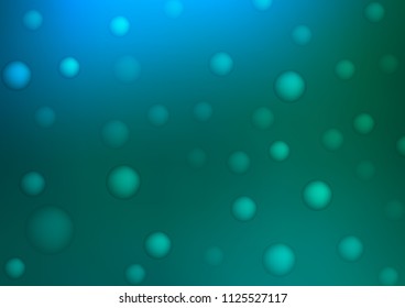Light Blue, Green vector texture with disks. Modern abstract illustration with colorful water drops. Pattern can be used as texture of water, rain drops.