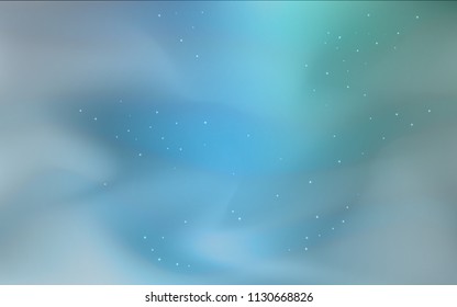 Light Blue, Green vector texture with milky way stars. Modern abstract illustration with Big Dipper stars. Pattern for astronomy websites.